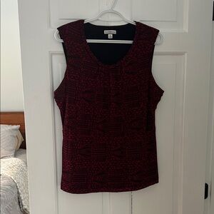 Croft & Barrow Red and Black Sleeveless Blouse